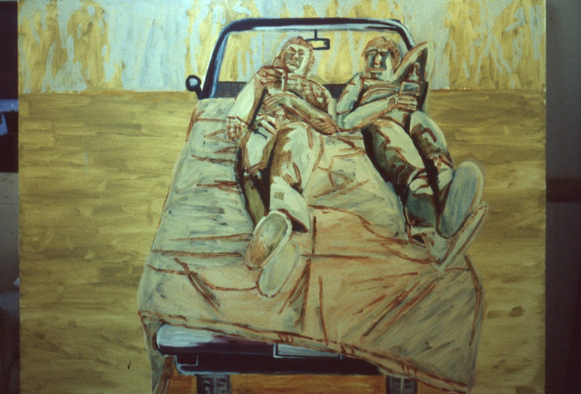 Jon Campbell, Relaxing, 1985, oil & enamel on cotton duck, 137x183cm. Photo courtesy of Gertrude Archive.