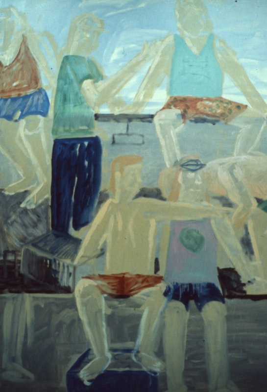 Jon Campbell, Celebration II, 1985, oil & enamel on cotton duck, 152x229cm. Photo courtesy of Gertrude Archive.