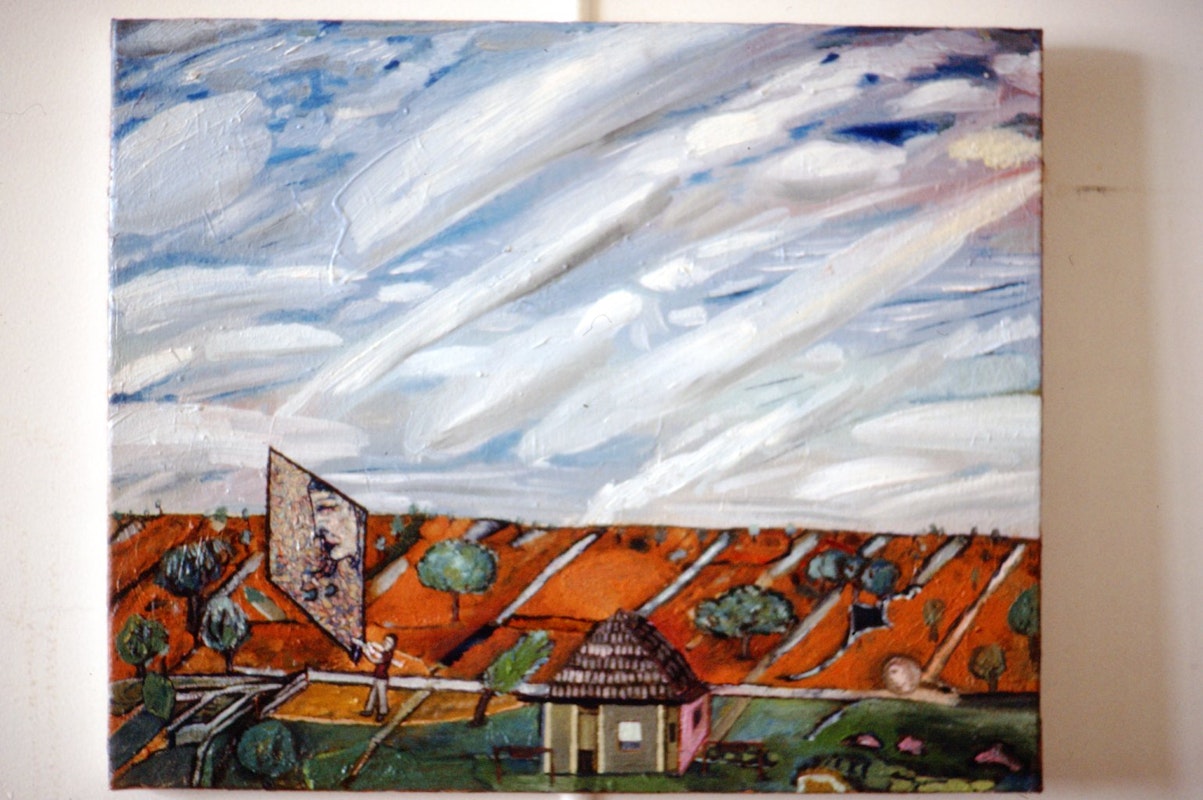 Gregory Pryor, He Emerged with a Diamond, 1985, oil paint, 45.5x55.5cm. Image provided courtesy of Gertrude Archive.