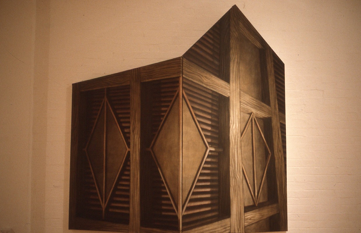 Kim Donaldson, 115 George Street, Fitzroy, 1985, oil stick on linen, two panels, 253x126cm & 188x133cm. Photo Courtesy of Gertrude Archive.