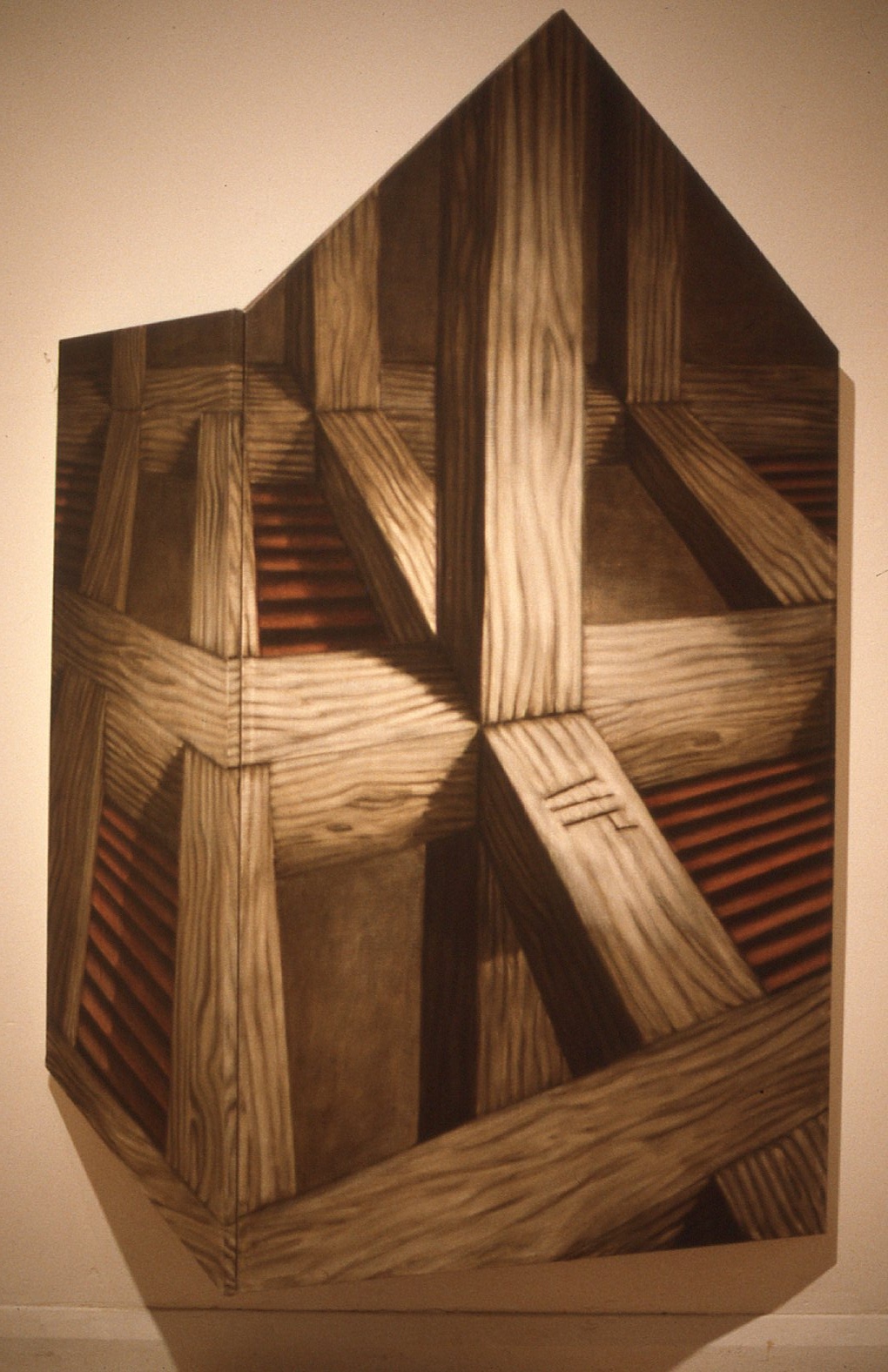 Kim Donaldson, Hollywood, Nunawading, 1985-86, oil stick on linen, two panels, 230x41cm & 186x36cm. Photo Courtesy of Gertrude Archive.