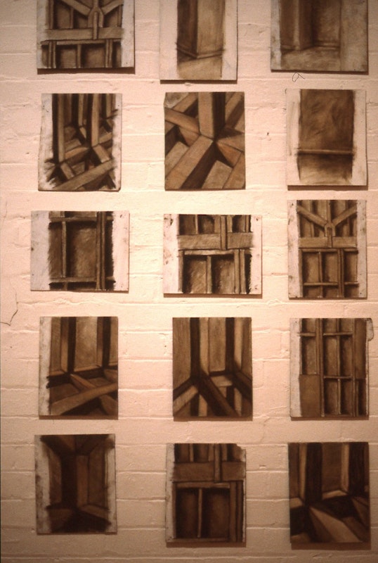 Installation View, Kim Donaldson, Paintings and Preparatory Drawings, 1986. Photo courtesy of Gertrude Archive.