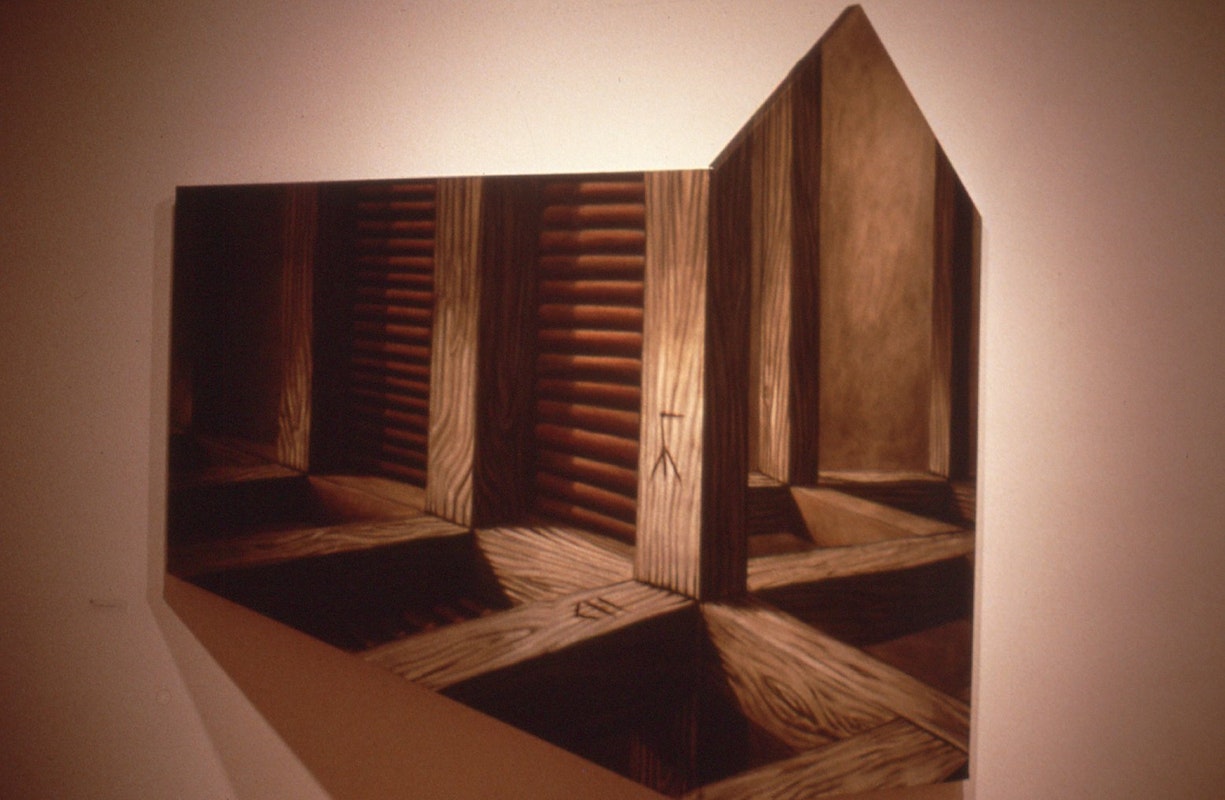 Kim Donaldson, Moving, Moor Street, Fitzroy, 1985, 2 panels 230x140cm & 150x55cm. Photo courtesy of Gertrude Archive.