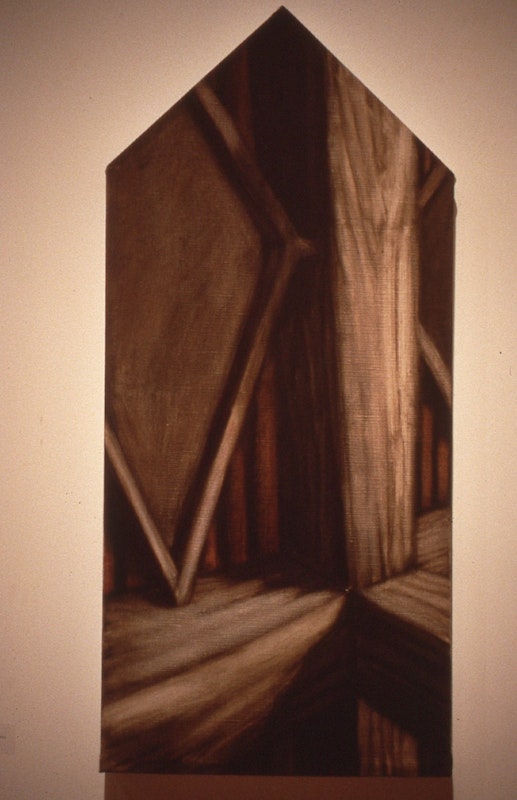 Kim Donaldson, Walk, Gore Street, 1985, oil stick on linen, 89x40cm. Photo courtesy of Gertrude Archive.