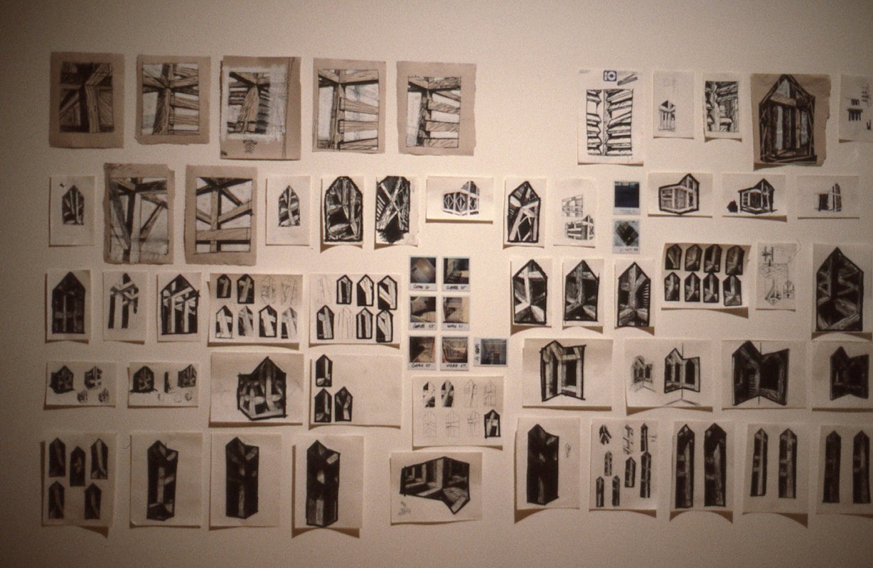Installation View, Kim Donaldson, Paintings and Preparatory Drawings, 1986. Photo courtesy of Gertrude Archive.