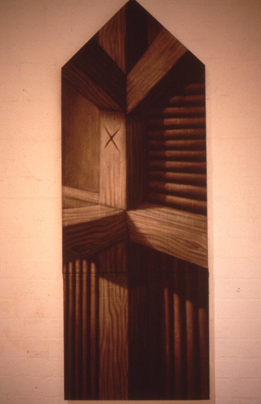 Kim Donaldson, X, 1985, oil on linen, 175x62cm. Photo courtesy of Gertrude Archive.