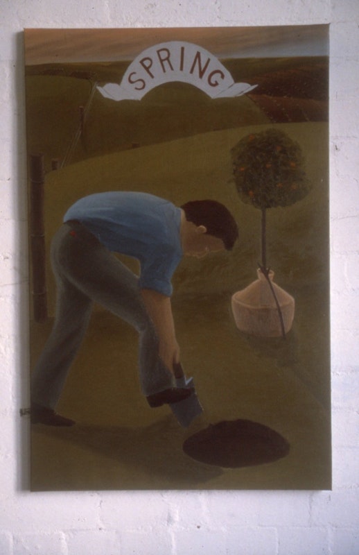 Roisin O'Dwyer, The Four Seasons (Spring), 1985-86, oil on linen, 26x40cm. Photo courtesy of Gertrude Archive.