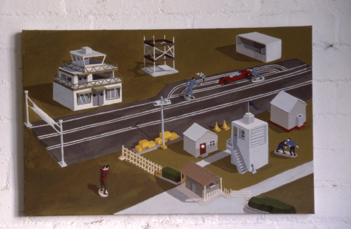 Roisin O'Dwyer, Model Race Track, 1983, oil on linen, 18x28cm. Photo courtesy of Gertrude Archive.