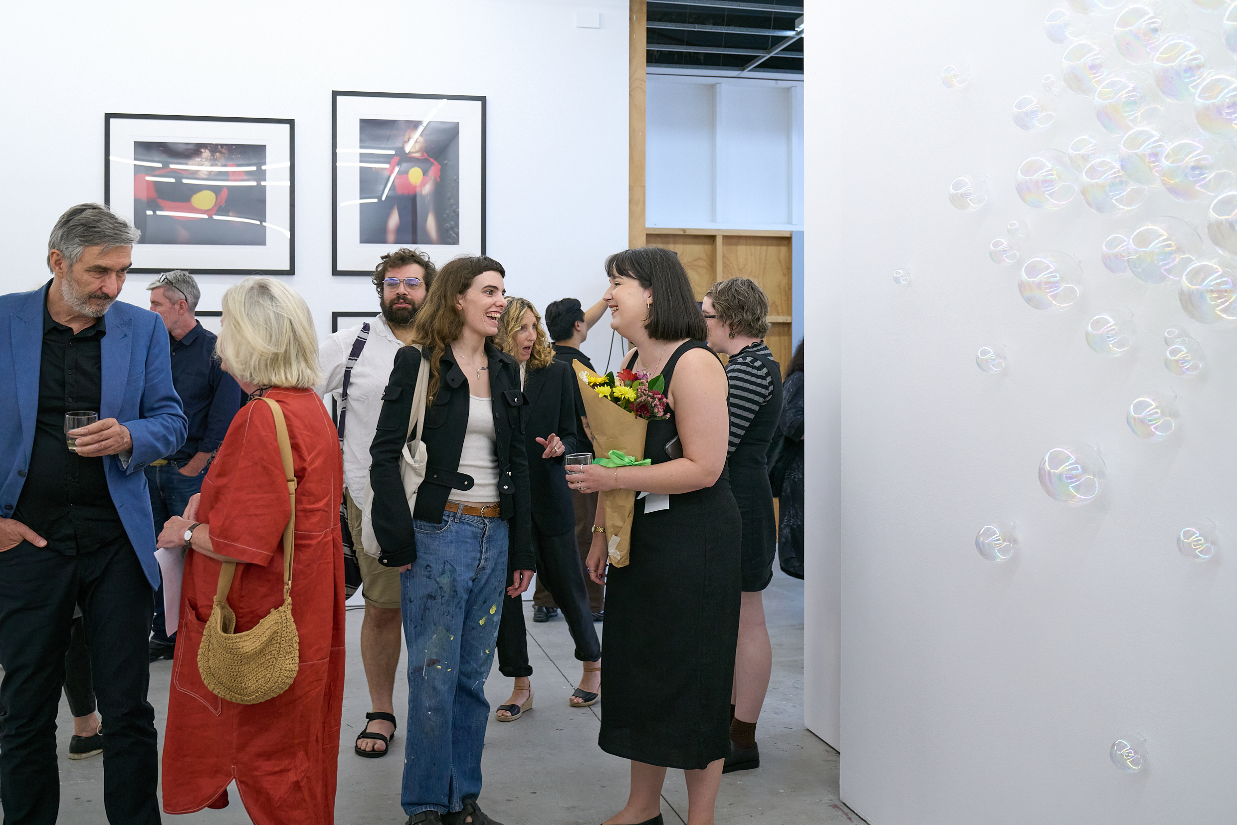 Audiences, artists and curators at the opening event of A Fictional Restrospective: Gertrude's First Decade at Gertrude Contemporary. Photography: Machiko Abe.