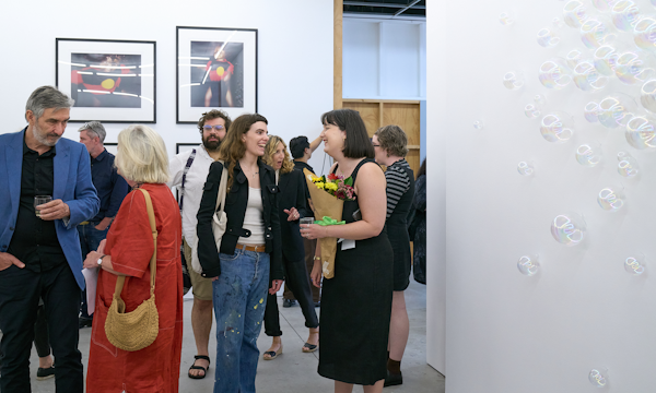 Audiences, artists and curators at the opening event of A Fictional Restrospective: Gertrude's First Decade at Gertrude Contemporary. Photography: Machiko Abe.