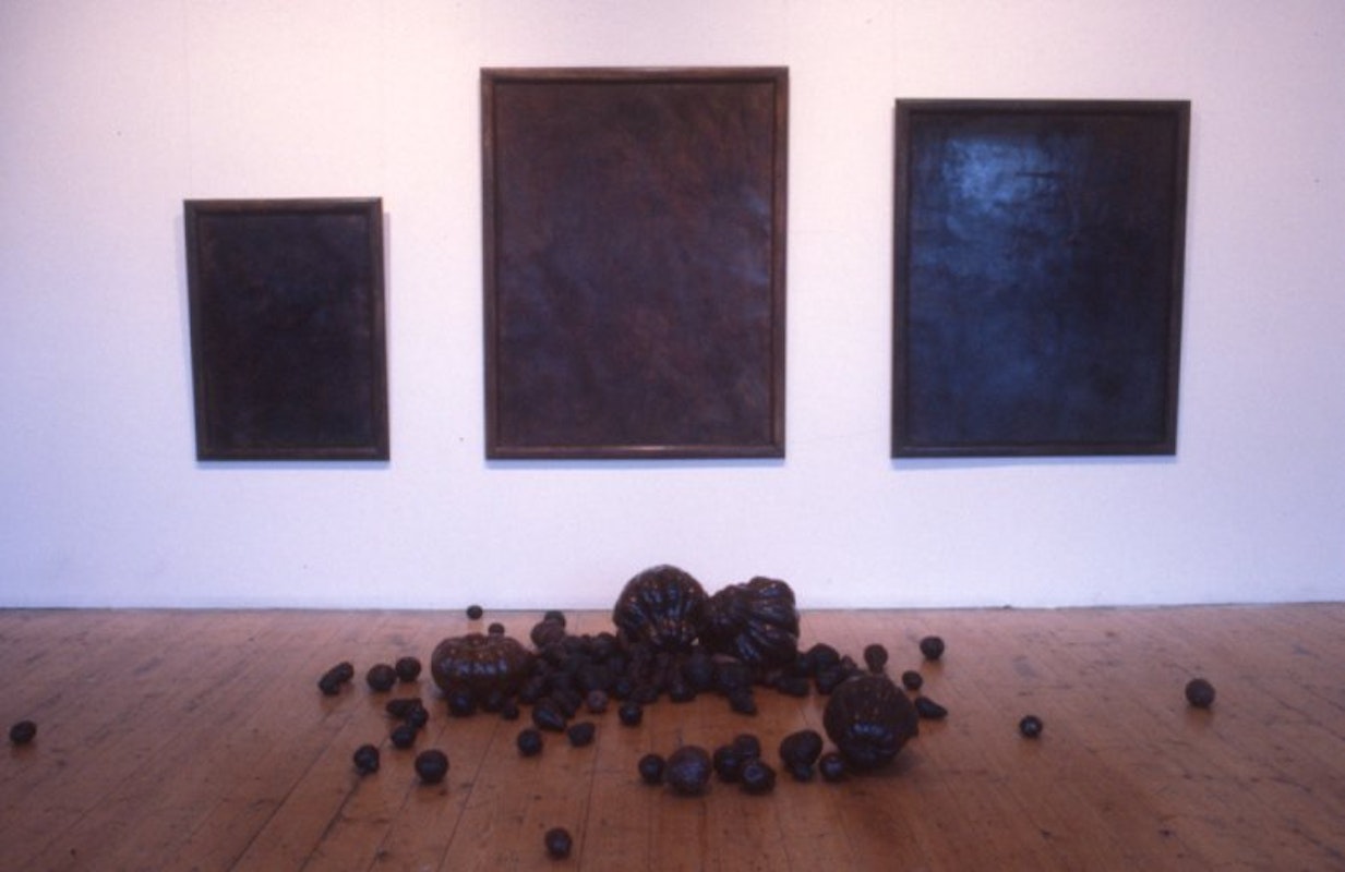 Installation View, Margaret Roberts, Down-Fall, 200 Gertrude Street, Naarm Melbourne 1990. Courtesy and copyright the artist. Photo Courtesy the Gertrude Archive