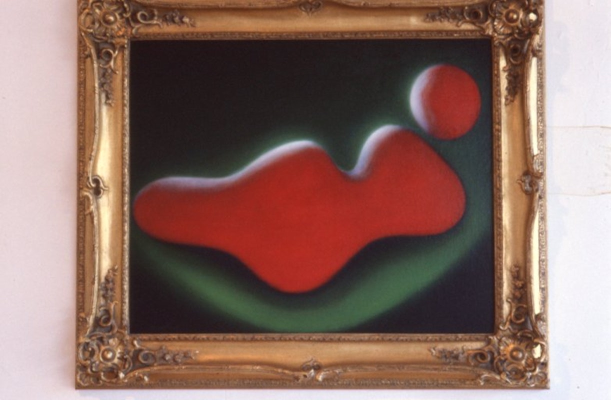 Ian Russell, Le Vicontesse of D'Harcourt, Oil on Canvas, 1990. Copyright and courtesy the artist. Image digitised from slide (2025)  courtesy Gertrude Archive