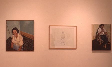 Installation view, Lewis Miller, Paintings and Drawings, 1986. Photo Courtesy of Gertrude Archive.