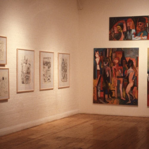 Installation view, Peter Walsh, Paintings, Drawings and Lithographs, 1986. Photo courtesy of Gertrude Contemporary.