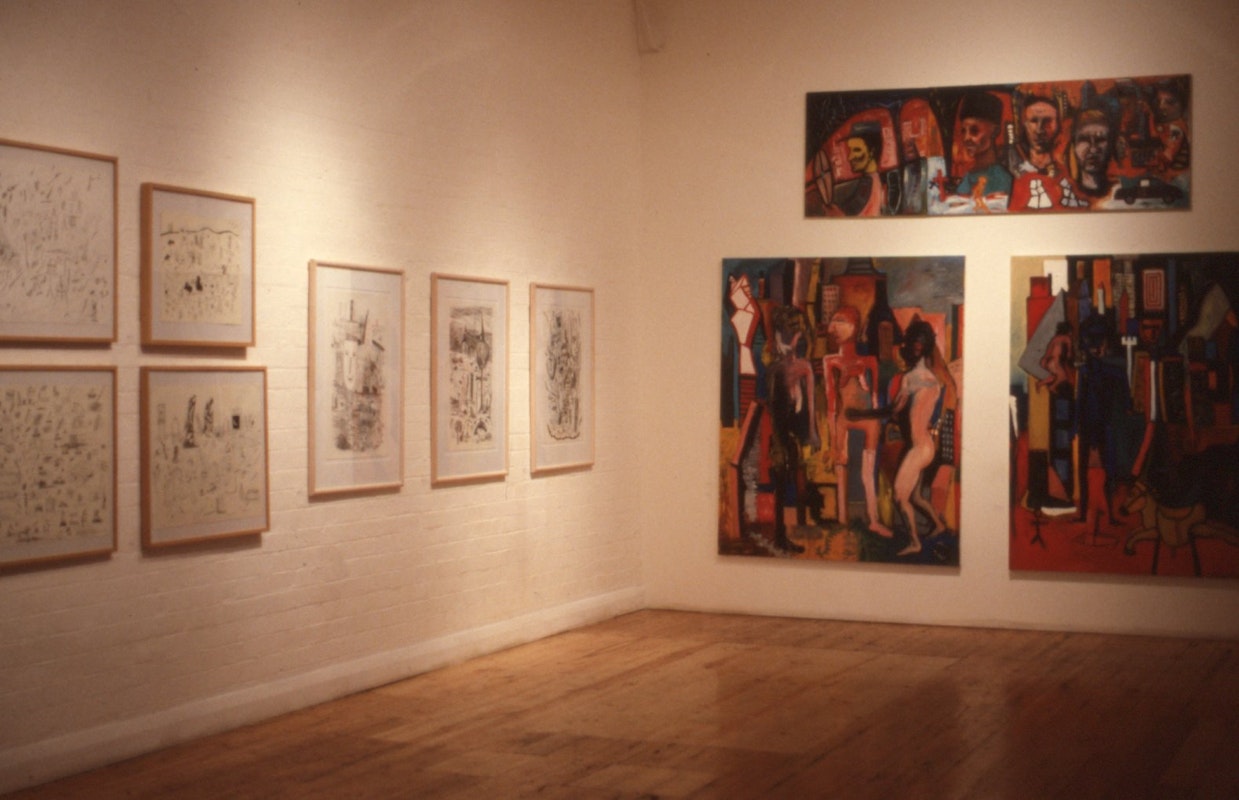 Installation view, Peter Walsh, Paintings, Drawings and Lithographs, 1986. Photo courtesy of Gertrude Contemporary.