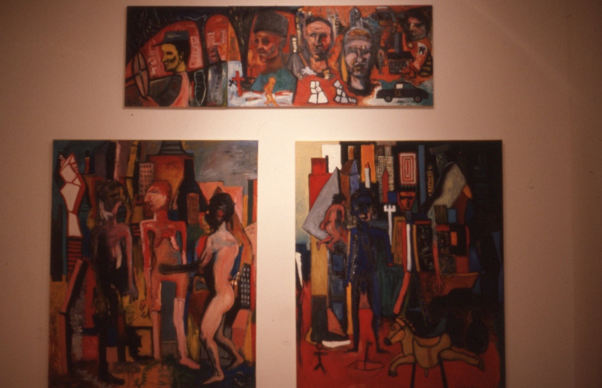 Installation view, Peter Walsh, Paintings, Drawings, and Lithographs, 1986. Photo courtesy of Gertrude Contemporary.