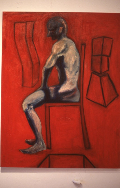 Peter Walsh, Thinker, 1986, oil on canvas, 137x106cm. Photo courtesy of Gertrude Archives.