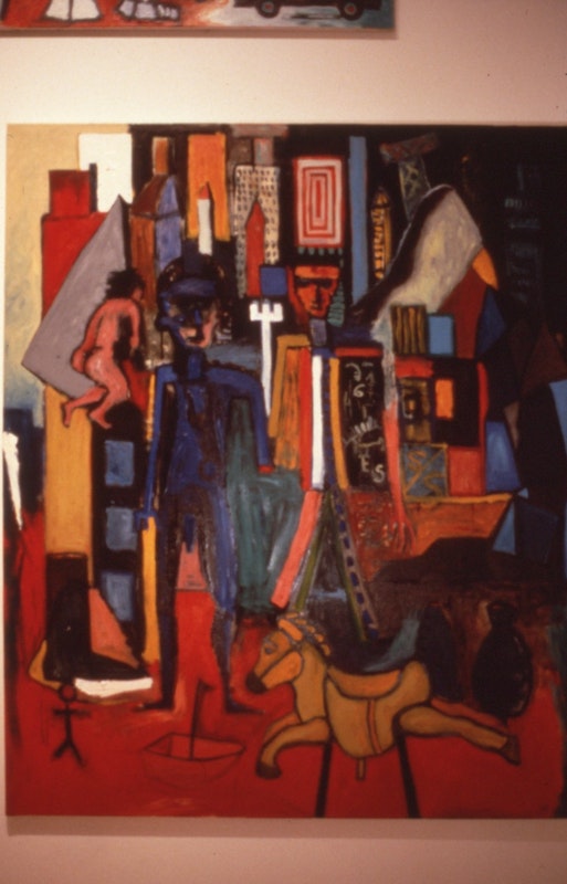 Peter Walsh, City Life - Night, 1986, oil on canvas, 182x52cm. Photo courtesy of Gertrude Archives.