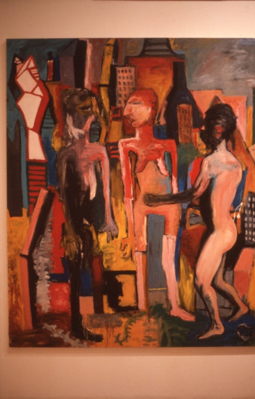 Peter Walsh, City Life - Day, 1986, oil on canvas, 182x152cm. Photo courtesy of Gertrude Archives.