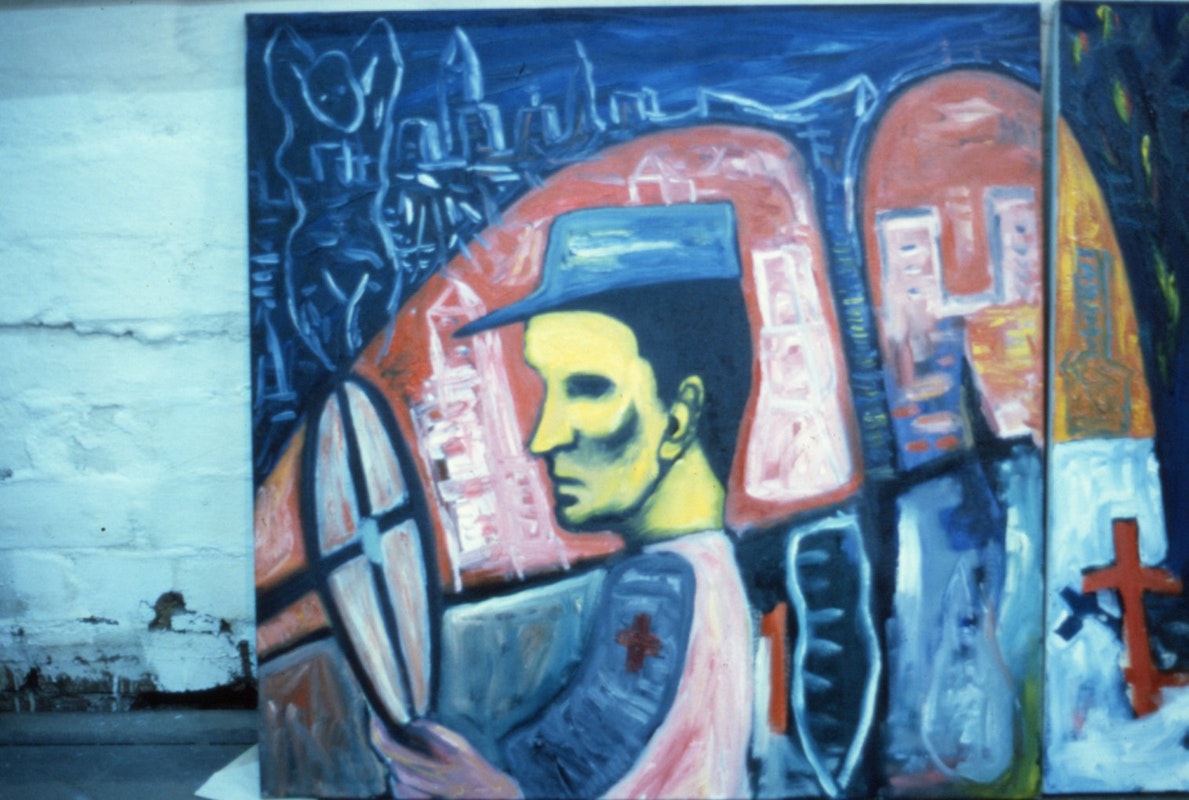 Peter Walsh, Drive (I), 1986, oil on canvas, 75x75cm, 1986. Photo courtesy of Gertrude Archives.