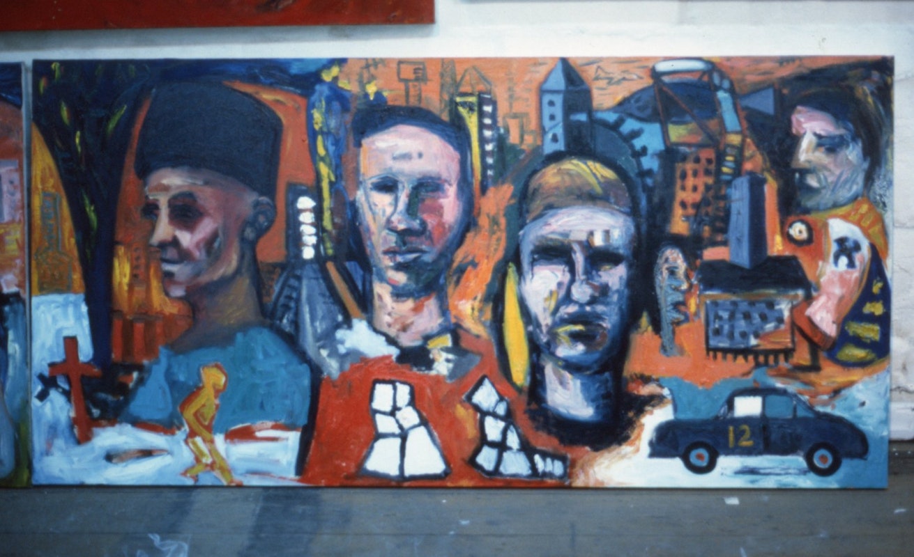 Peter Walsh, Drive (II), 1986, oil on canvas, 75x150cm. Photo Courtesy of Gertrude Archives.