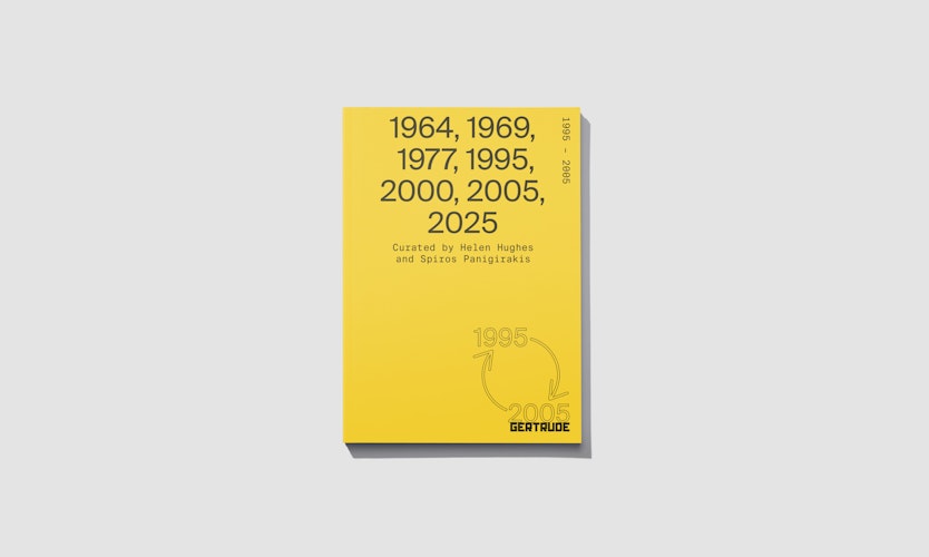 Exhibition catalogue, 1964, 1969, 1977, 1995, 2000, 2005, 2025, authored by Helen Hughes and Spiros Panigirakis. Design identity: Narelle Brewer.