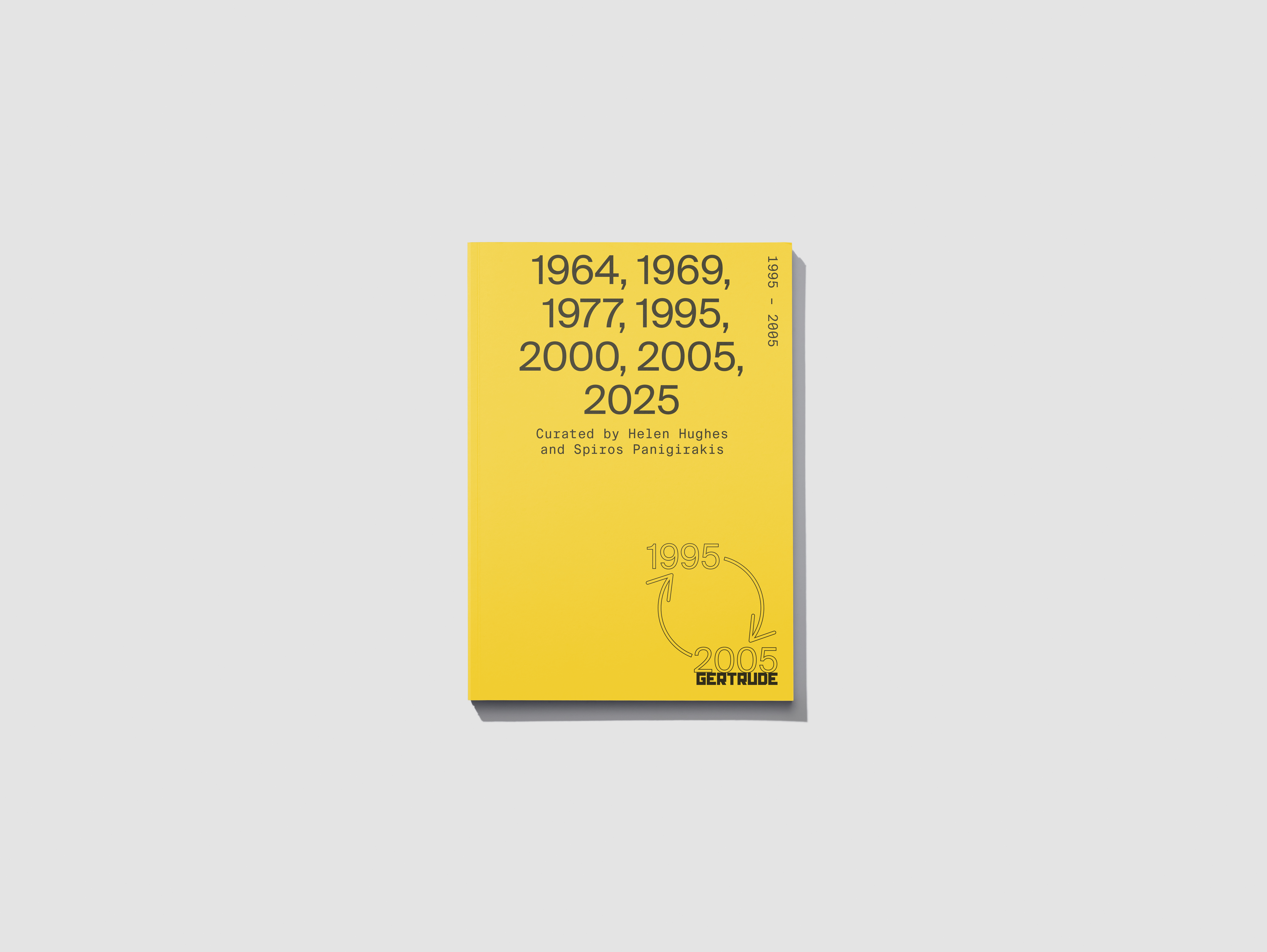 Exhibition catalogue, 1964, 1969, 1977, 1995, 2000, 2005, 2025, authored by Helen Hughes and Spiros Panigirakis. Design identity: Narelle Brewer.