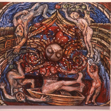 Merrin Eirth, Fat Spirit O.K., 1985-86, mixed media, 60x65cm. Photo courtesy of Gertrude Archives.