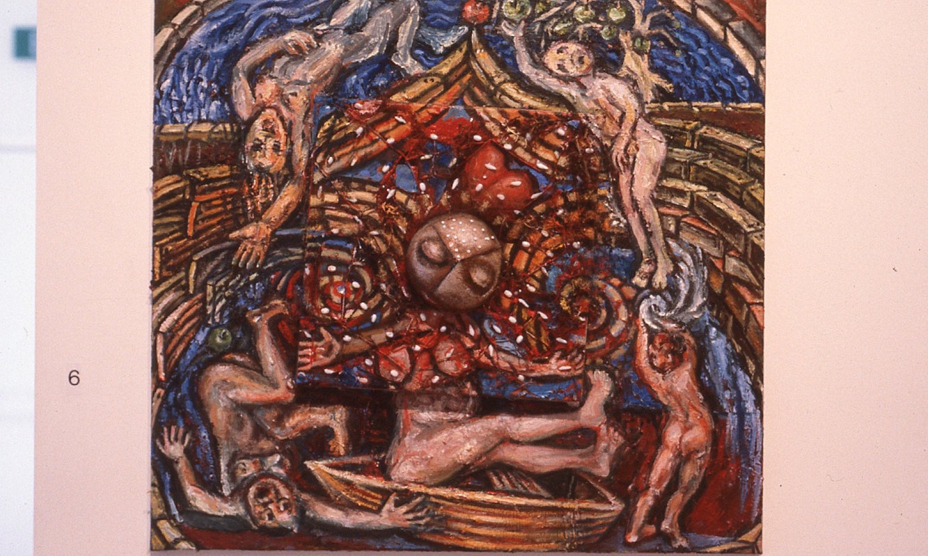 Merrin Eirth, Fat Spirit O.K., 1985-86, mixed media, 60x65cm. Photo courtesy of Gertrude Archives.