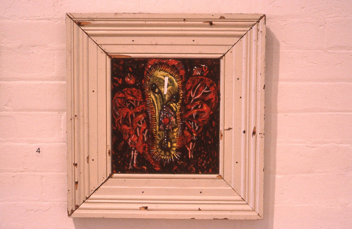 Merrin Eirth, Human Face 2, 1985-86, mixed media, 30x32cm. Photo Courtesy of Gertrude Archive.