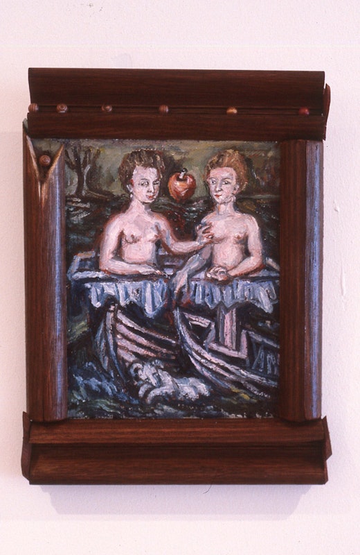 Merrin Eirth, Two Sisters 1,  1985-86, oil on linen, 25.5x30cm. Photo Courtesy of Gertrude Archive.
