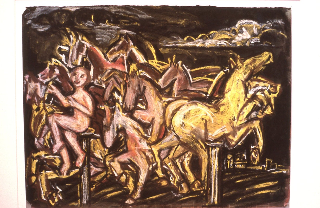 Merrin Eirth, Running in Slumber, 1985-86, dry pastel, 39x51.5cm. Photo Courtesy of Gertrude Archive.