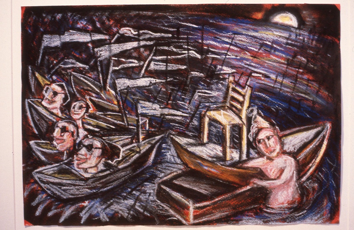 Merrin Eirth, The Second Fleet, 1985-86, dry pastel, 37x54cm. Photo Courtesy of Gertrude Archive.