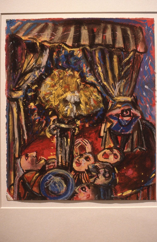 Merrin Eirth, They Put It on a Pedestal, 1985-86, dry pastel, 27x33cm. Photo Courtesy of Gertrude Archive.