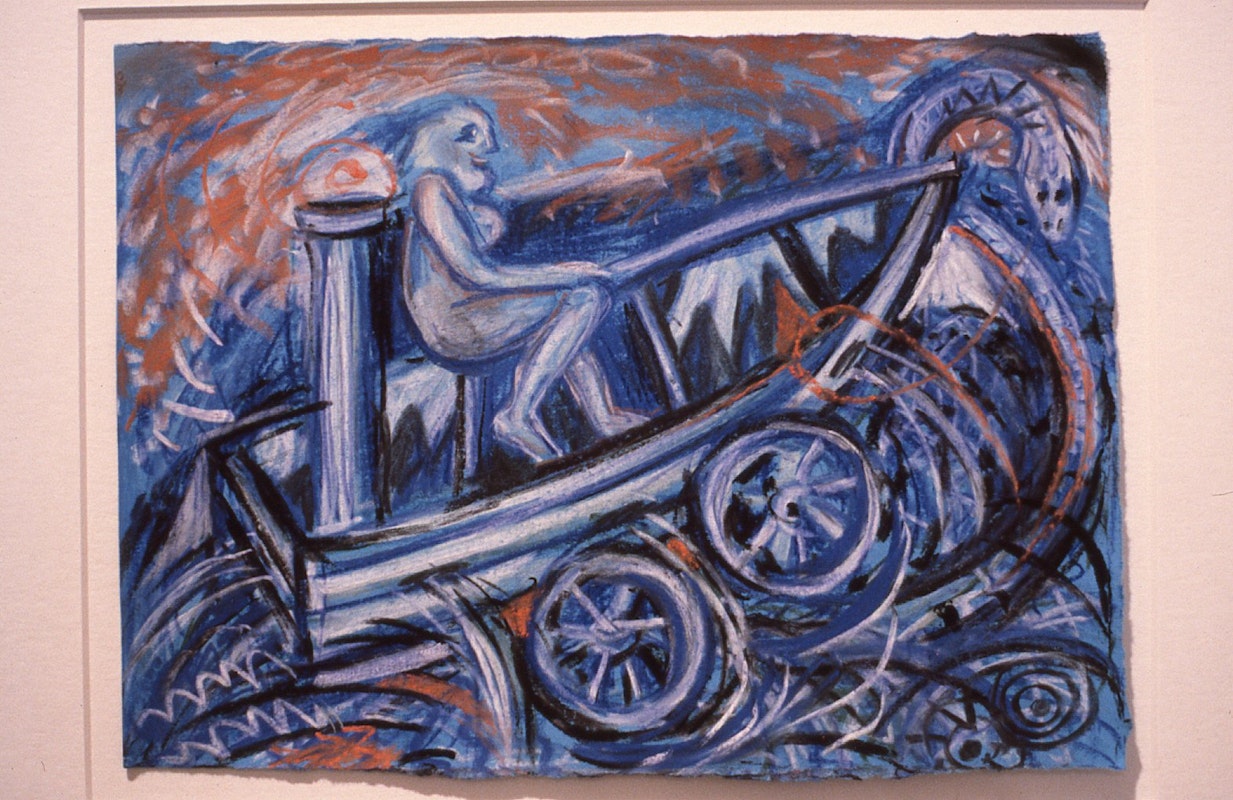 Merrin Eirth, Imaginary Column, 1985-86, dry pastel, 21x29.5cm. Photo Courtesy of Gertrude Archive.