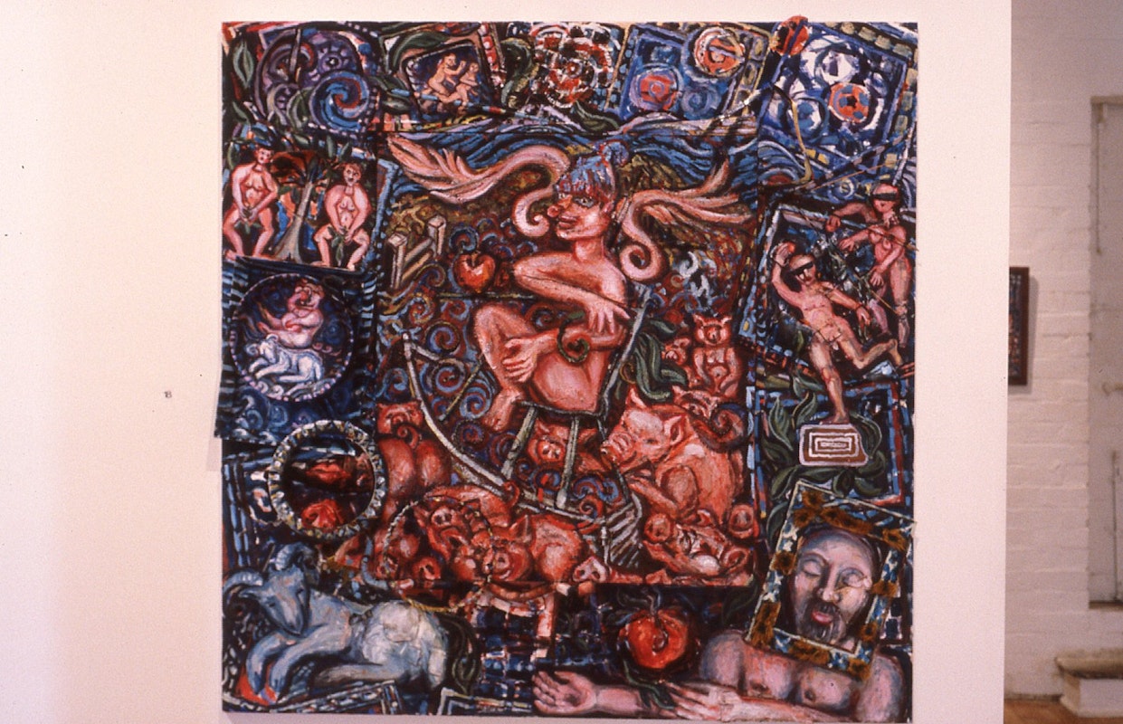 Merrin Eirth, The Vulgar Boatwoman 3, 1985-86, mixed media, 165x165cm. Photo Courtesy of Gertrude Archive.