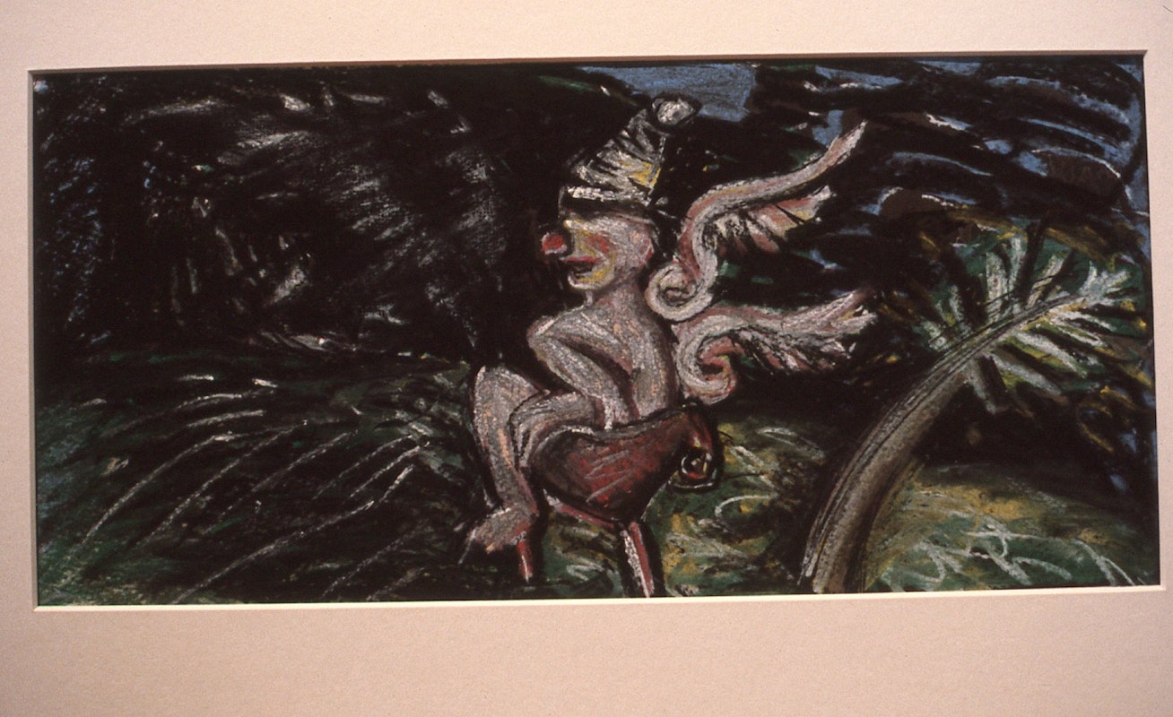 Merrin Eirth, Weight of Uncertainty, 1985-86, dry pastel, 19.5x42cm. Photo Courtesy of Gertrude Archive.