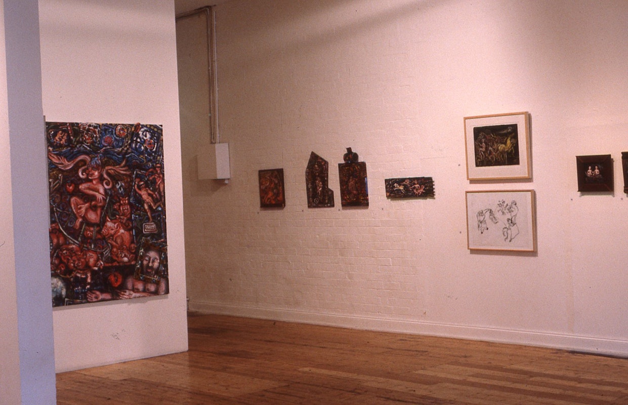 Installation view, Merrin Eirth, Paradise in Paradox, 200 Gertrude Street, Naarm Melbourne, 1986. Image courtesy of Gertrude Archive.