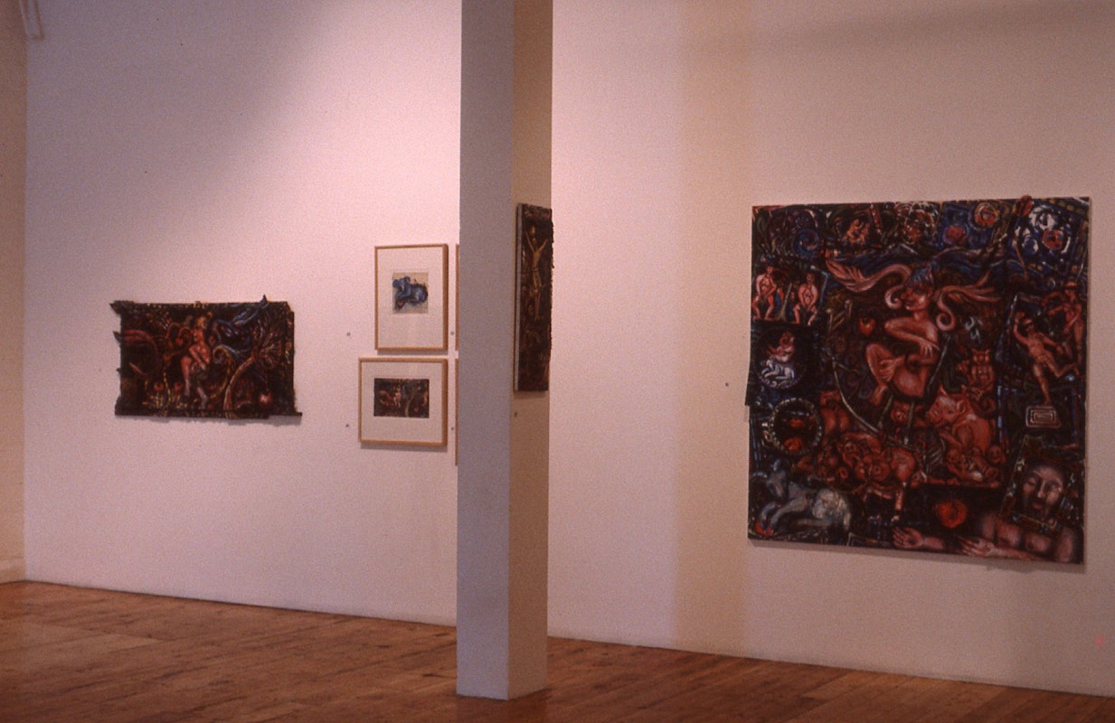 Installation view, Merrin Eirth, Paradise in Paradox, 200 Gertrude Street, Naarm Melbourne, 1986. Image courtesy of Gertrude Archive.