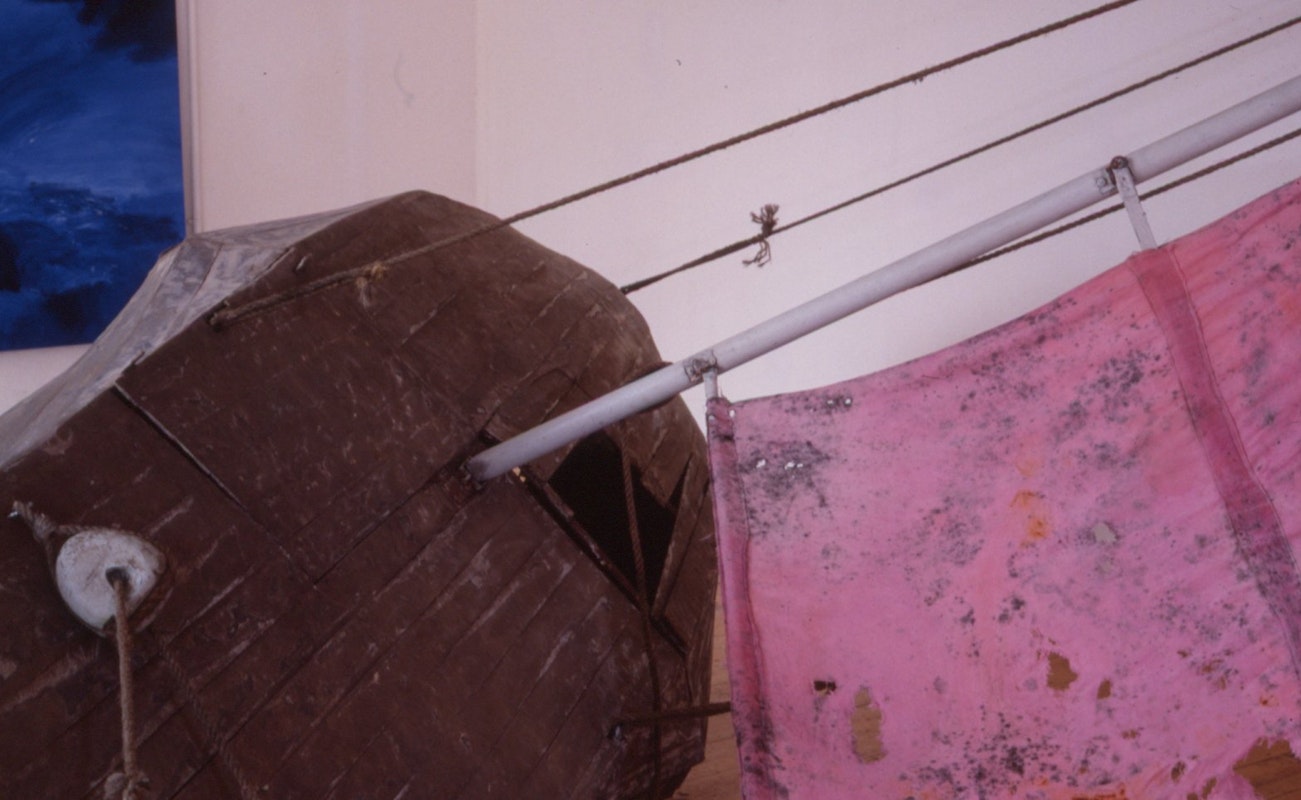Anton Hassell, Shark Boat (detail), 1986, wood, 350x450x123cm. Photo courtesy of Gertrude Archive.