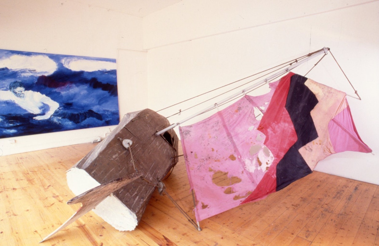 Anton Hassell, Shark Boat, 1986, wood, 350x450x123cm. Photo courtesy of Gertrude Archive.