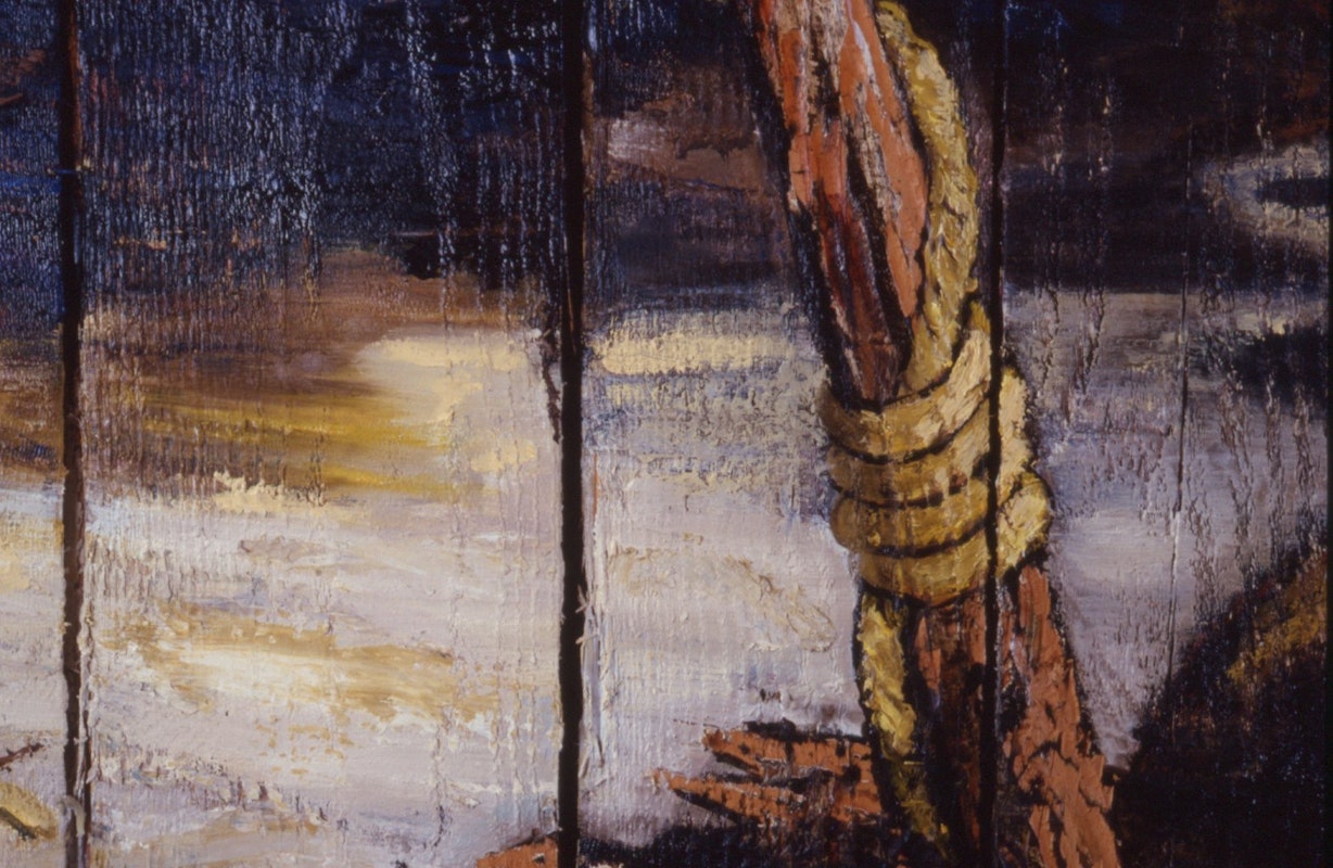 Jan Nelson, Beached (detail), 1984, oil on wood, 233x278. Photo courtesy of Gertrude Archive.