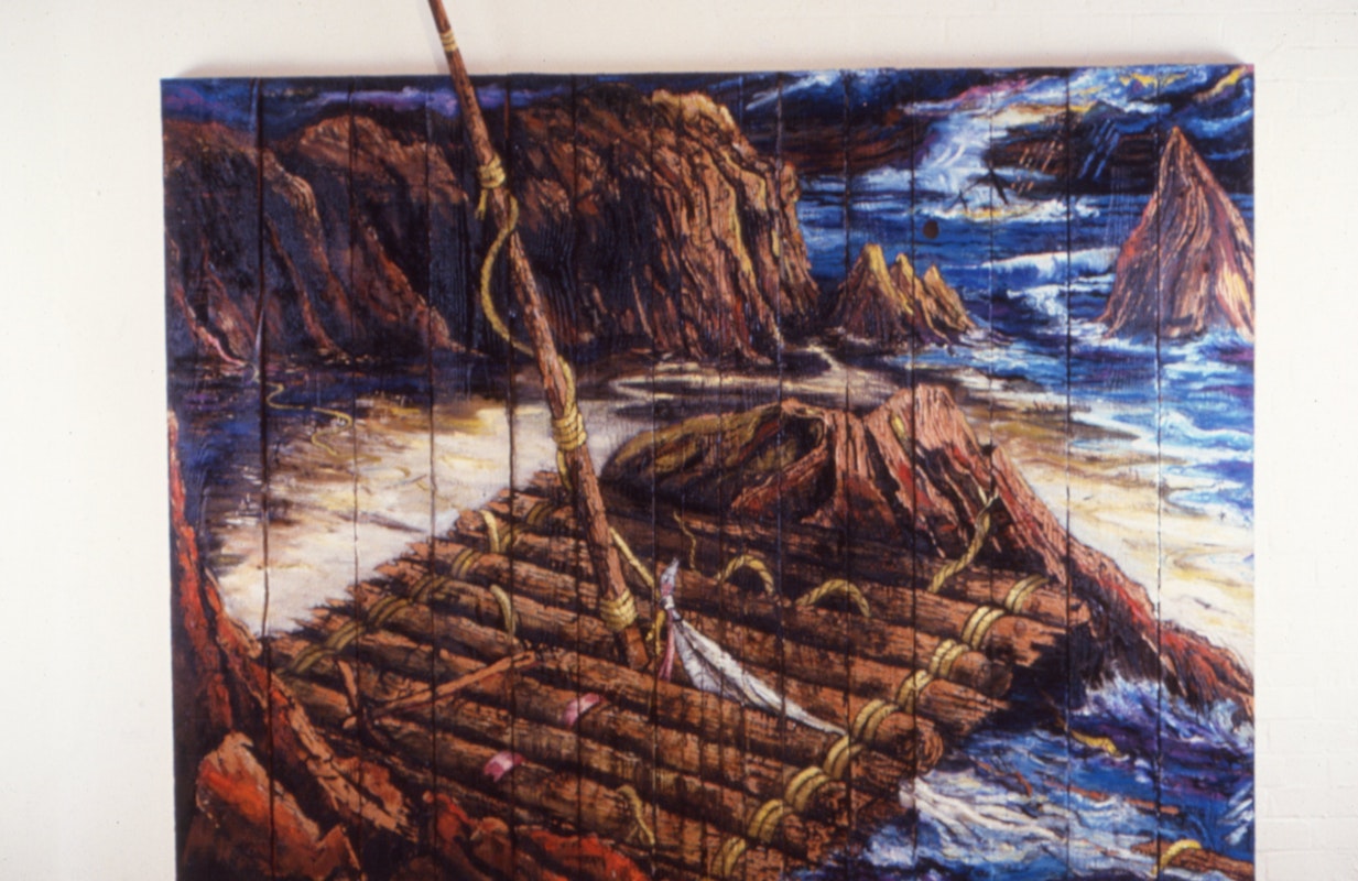Jan Nelson, Beached, 1984, oil on wood, 233x278. Photo courtesy of Gertrude Archive.
