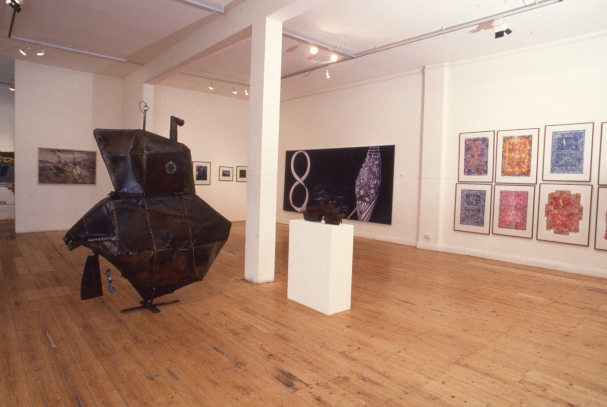 Installation view of Shipwrecked, curated by Memory Holloway, 1986. Photo courtesy of Gertrude Archive.