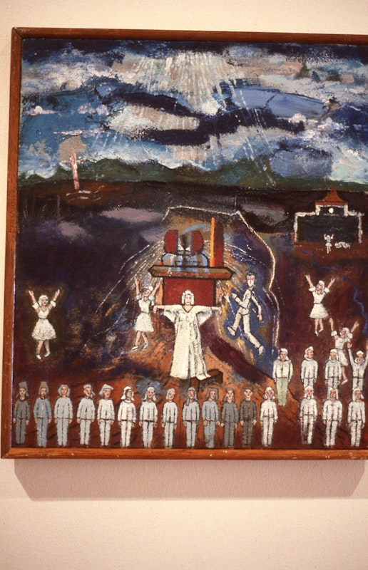 Gregory Pryor, Hallelujah!, 1985, oil on canvas, 35.5x30.5cm. Image provided courtesy of Gertrude Archive.