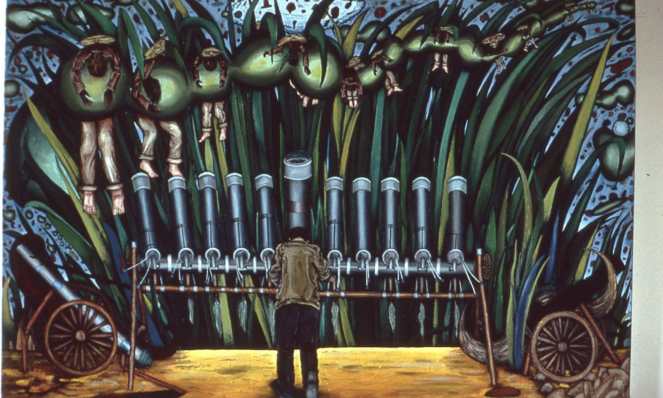 Gregory Pryor, Looking for the Living, 1986, oil on canvas, 111x168cm. Image provided courtesy of Gertrude Archive.