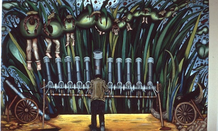 Gregory Pryor, Looking for the Living, 1986, oil on canvas, 111x168cm. Image provided courtesy of Gertrude Archive.