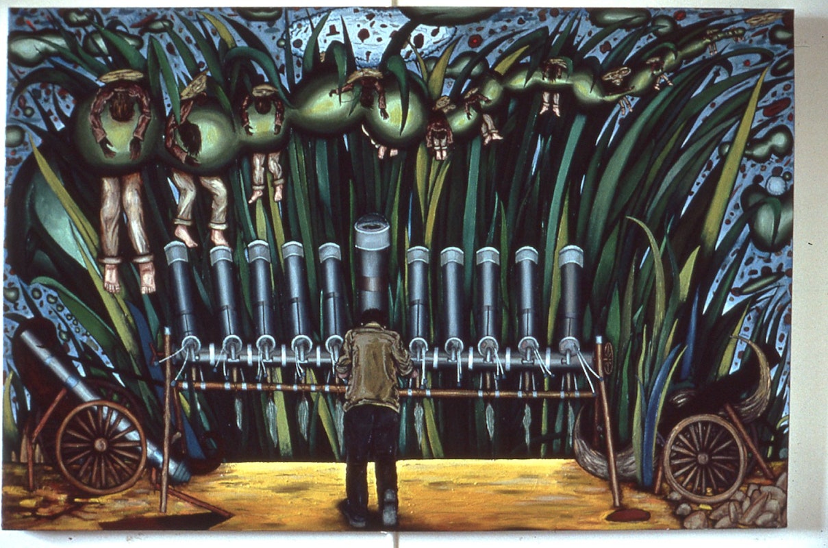 Gregory Pryor, Looking for the Living, 1986, oil on canvas, 111x168cm. Image provided courtesy of Gertrude Archive.