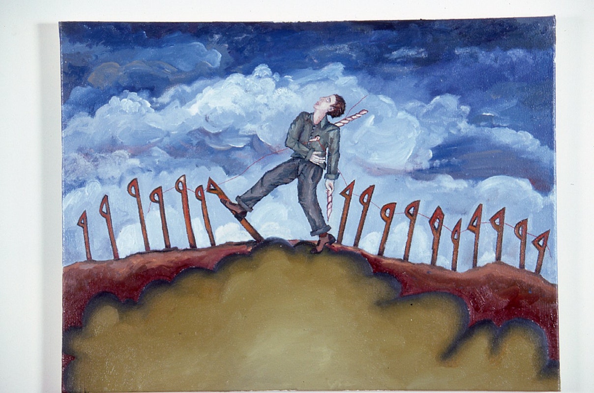 Gregory Pryor, The Approaching, 1985, oil on canvas, 45.5x60.5. Image provided courtesy of Gertrude Archive.