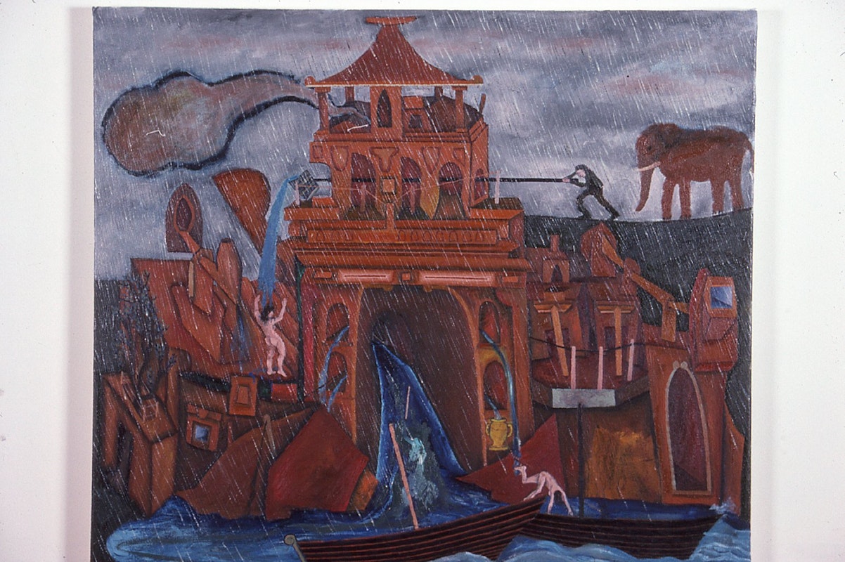 Gregory Pryor, The Shower, 1985, oil on canvas, 66x76cm. Image provided courtesy of Gertrude Archive.